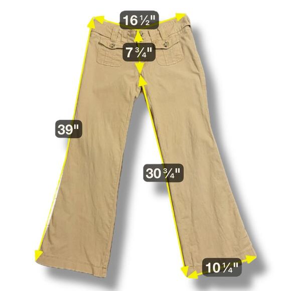Y2K Sundance Khaki Pants Womens Tan Flared Low Rise Vintage Size P4 - Picture 5 of 5